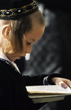 Israel - Jerusalem - learning the Law of Moses - Orthodox boy reading the Torah - photo by Walter G. Allgwer