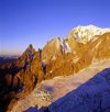 Italy - Mont Blanc / Monte Bianco - Valle d'Aosta: Europe's tallest mountain (4809 m) and the Aiguille Noire de Peuterey - Graian Alps - Italo-French border - photo by W.Allgower