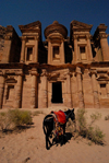 Jordan - Petra: donkey at Ad Deir - the Monastery - UNESCO world heritage site - photo by M.Torres