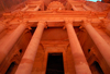 Jordan - Petra: Khazneh - Treasury - the portico - UNESCO world heritage site - photo by M.Torres