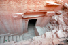 Jordan - Petra: Khazneh - Treasury - UNESCO world heritage site - excavation - ground level was 4 m below the present - photo by M.Torres