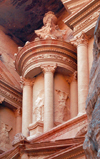 Jordan - Petra: Khazneh - Treasury - tholos - the urn - UNESCO world heritage site - photo by M.Torres
