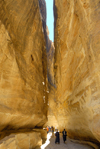Jordan - Petra: the Siq - a geological fault worn smooth by water erosion - photo by M.Torres