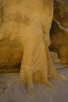 Jordan - Petra: Siq - a man fades into the rock - photo by M.Torres