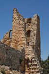 Ajlun / Ajloun - Jordan: Ajlun castle - crumbling tower - photo by M.Torres