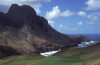 Juan Fernandez islands - Robinson Crusoe island: Villagra plain, on the dry side of El Yunque (background), the only place on the island fit to keep cattle (photo by Willem Schipper)