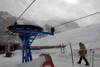 Kazakhstan - Chimbulak ski-resort, Almaty: ski lift - upper terminal of the 3rd stage - Talgar crossing, at 3200 m - return bullwheel - photo by M.Torres