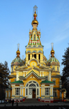 Kazakhstan, Almaty: Holy Ascension Russian Orthodox Cathedral - faade seen from Panfilov Park - photo by M.Torres