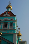 Kazakhstan, Almaty: St Nicholas Church - Russian Orthodox - Nikolsky Sobor - Bell Tower - photo by M.Torres