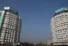 Kazakhstan, Almaty: Republic square - towers - photo by M.Torres