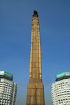 Kazakhstan, Almaty: Republic square - the Independence Monument and towers - Respublika Alangy - photo by M.Torres