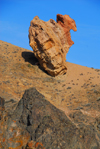 Kazakhstan, Charyn Canyon: Valley of the Castles - giant rock about to fall into the canyon - photo by M.Torres