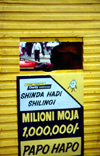 Kenya - Nairobi: lottery booth - photo by F.Rigaud