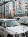 Serbia - Kosovo - Pristina: OSCE vehicle - photo by A.Kilroy