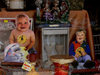 Kosovo - Pec / Peja: baby clock in shop window - Chinese imports - photo by J.Kaman