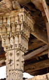 Erbil / Hewler, Kurdistan, Iraq: ruined house in Erbil Citadel - detail of an ornate wooden capital - Qelay Hewlr - UNESCO world heritage site - photo by M.Torres