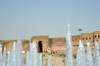 Erbil / Hewler, Kurdistan, Iraq: Erbil Citadel and water jets - Qelay Hewlr - UNESCO world heritage site - photo by M.Torres