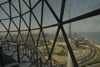 Kuwait city: Kuwait towers - observation deck - looking west along Arabian Gulf street - belvedere terrace - photo by M.Torres