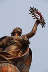 Bishkek, Kyrgyzstan: the Freedom angel bearing the Kyrgyz symbol - Freedom monument on Ala-Too square - photo by M.Torres