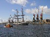 Latvia - Ventspils: tall ship sails into Ventspils harbor (photo by A.Dnieprowsky)