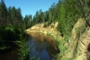 Latvia - Mazsalaca: Salaca river - sandstone cliffs / upe (Valmieras Rajons- Vidzeme) (photo by A.Dnieprowsky)