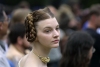 Latvia - Cesis: medieval girl with English braids - Princess Leia Hairstyle - medieval festival (Cesu Rajons - Vidzeme) (photo by A.Dnieprowsky)