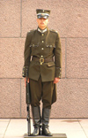 Latvia / Latvija - Riga: guard at the Liberty monument / Freedom monument (photo by J.Kaman)