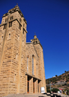 Maseru, Lesotho: Our Lady of Victory Cathedral - sandstone faade - Maseru means the place of red sandstone - photo by M.Torres