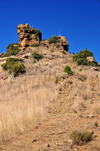 Thaba Bosiu, Lesotho: 'mountain of the night' - path up to the plateau - a natural fortress it was the stronghold of Basotho chief Moshoeshoe I during the war with the Ndebele people and the Basuto Wars - photo by M.Torres