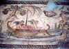 Libya - Tripoli: Roman mosaic - boat - Jamahiriya museum (photo by M.Torres)