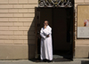 Lithuania - Vilnius: Catholic priest - photo by A.Dnieprowsky