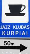 Lithuania - Klaipeda: Jazz club Kurpiai - sign - photo by A.Dnieprowsky