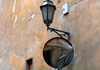 Vilnius, Lithuania: back street - mirror and lamp - photo by A.Dnieprowsky