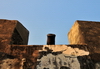 Macau, China: ramparts with crenellation of Monte Fortress - Portuguese colonial artillery - photo by M.Torres