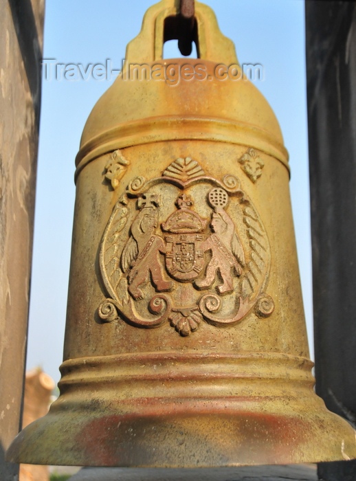 macao104: Macau, China: bell with Macau's colonial coat of arms - Monte Fortress - photo by M.Torres - (c) Travel-Images.com - Stock Photography agency - Image Bank