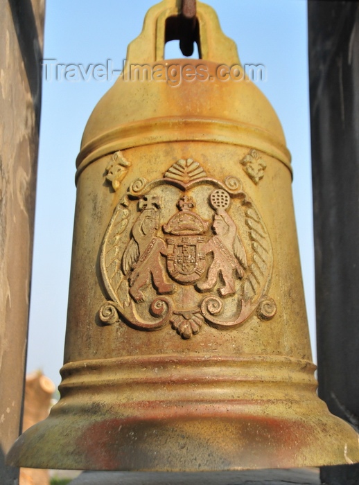 macao104: Macau, China: bell with Macau's colonial coat of arms - Monte Fortress - photo by M.Torres - (c) Travel-Images.com - Stock Photography agency - Image Bank