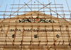Macau, China: pediment of the Santa Casa da Misericrdia, covered in bamboo scaffolding, Largo do Senado - Historic Centre of Macau, UNESCO World Heritage Site - photo by M.Torres