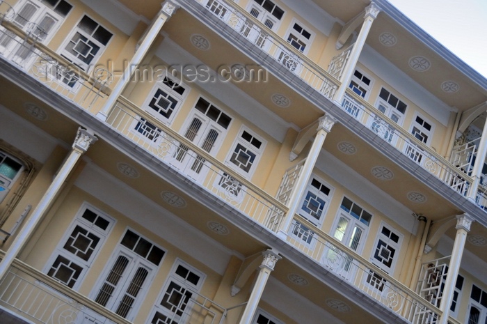 macao126: Macau, China: balconies on a colonial façade - photo by M.Torres - (c) Travel-Images.com - Stock Photography agency - Image Bank