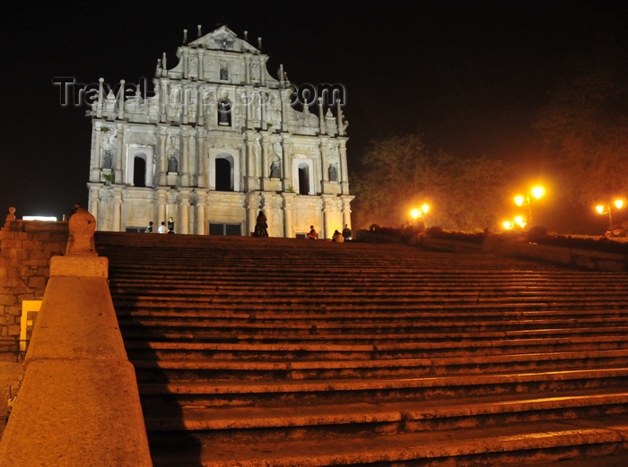macao15: Macau, China: Ruins of St. Paul's at night, 16th century complex destroyed by a fire in 1835 - Historic Centre of Macau, UNESCO World Heritage Site - photo by M.Torres - (c) Travel-Images.com - Stock Photography agency - Image Bank