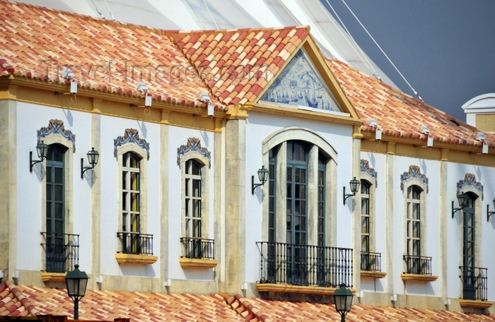 macao56: Macau, China: mock Portuguese building with clay roof tiles and ornamental tiles in the façade (azulejos) - Legend Boulevard at Macau Fisherman's Wharf - Doca dos Pescadores - photo by M.Torres - (c) Travel-Images.com - Stock Photography agency - Image Bank