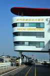 Macau, China: Macau Grand Prix building - control tower - Grand Prix Center - Guia Circuit - photo by M.Torres