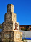 Antananarivo / Tananarive / Tana - Analamanga region, Madagascar: Jean Ralaimongo monument - he campaigned for Madagascar to become part of France - column on Independence avenue - photo by M.Torres