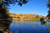 Antananarivo / Tananarive / Tana - Analamanga region, Madagascar: Anosy Lake framed by jacarandas - photo by M.Torres