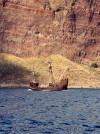 Madeira - Cabo Giro: Columbus' Santa Maria sails westwards - a nau Santa Maria navega para Ocidente - photo by M.Durruti