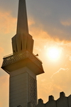 Kuala Lumpur, Malaysia: National Mosque of Malaysia - minaret and sun - photo by M.Torres