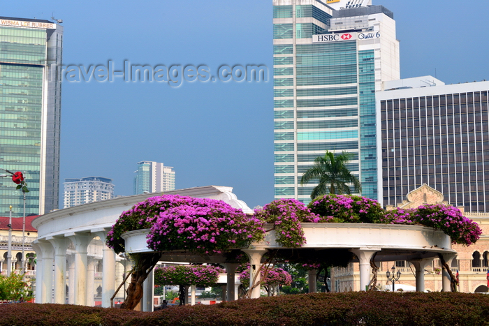 mal342: Kuala Lumpur, Malaysia: Merdeka Square Park - pergola and office towers - photo by M.Torres - (c) Travel-Images.com - Stock Photography agency - Image Bank