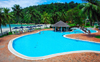 Beach resort and swimming pool, Pulau Pangkor Island, Perak, Malaysia. photo by B.Lendrum