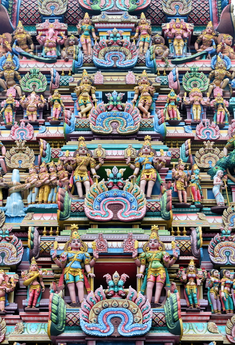 mal83: Kuala Lumpur, Malaysia: Sri Kandaswamy Kovil - gopura detail - Dravidian Architecture - dedicated to Lord Muruga - photo by M.Torres - (c) Travel-Images.com - Stock Photography agency - Image Bank