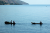 Lake Nyasa, Malawi: two canoes - photo by D.Davie
