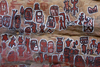 Bandiagara Escarpment, Dogon country, Mopti region, Mali: Songo village circumcision ceremonial paintings - red paint for the sacrificed blood of the ancestral spirit Nommo - rock paintings on the great vault - photo by J.Pemberton